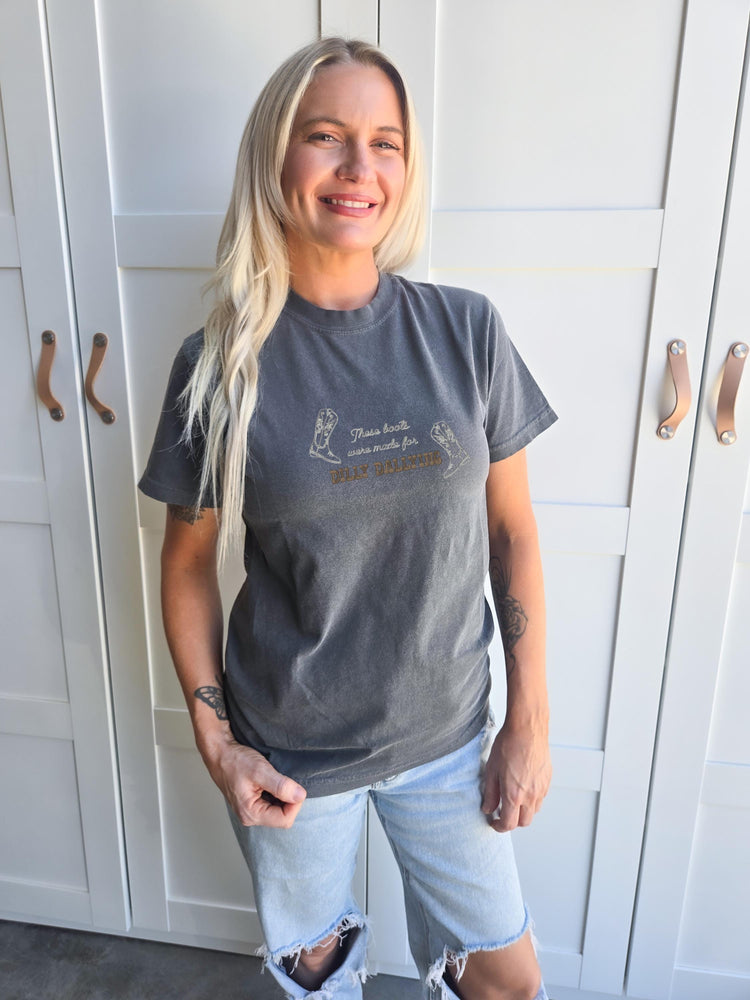 These Boots Were Made For Dilly Dallying Embroidered TShirt