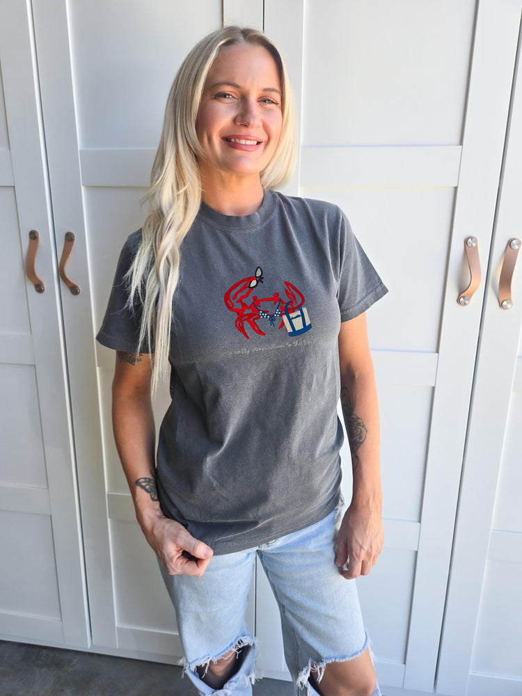 If Crabby Please Return To The Beach Embroidered TShirt